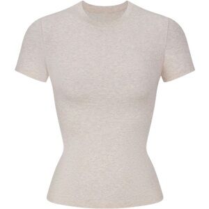 SKIMS cotton jersey top Heather Oatmeal S Small